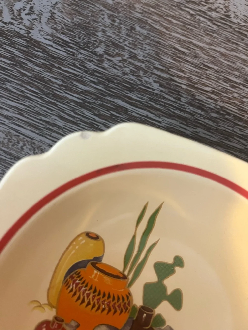 Vintage Homer Laughlin dishes in the Mexicana pattern